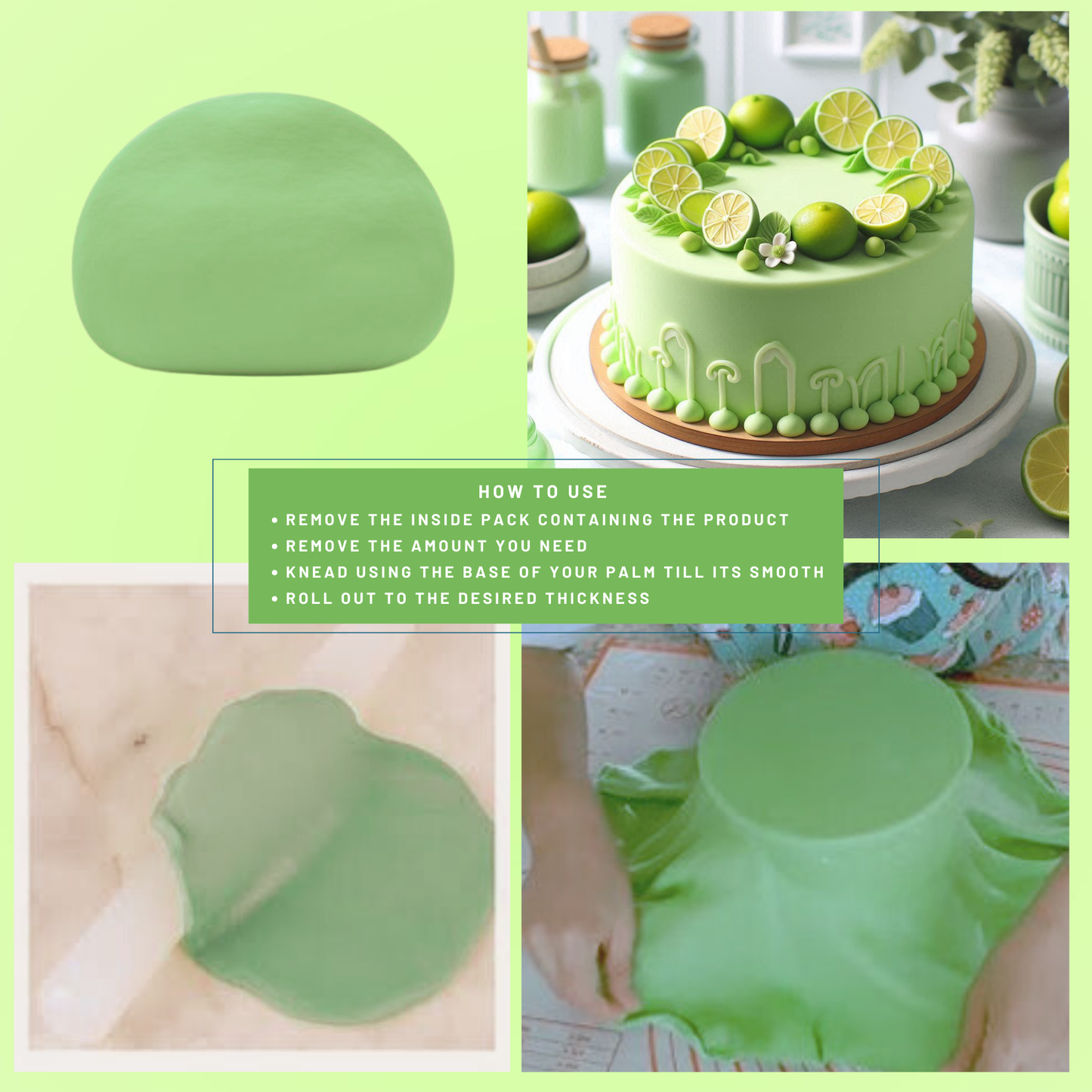 Lime Green Fondant | Edible Sugarpaste 1 Kg