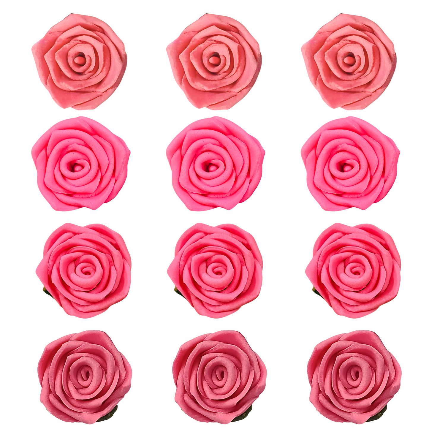 Confect Sugar Roses Topper | Sugar Roses for cake decorations | Cupcakes & Doughnut Edible Toppers | ombre -1 - Pack of 12