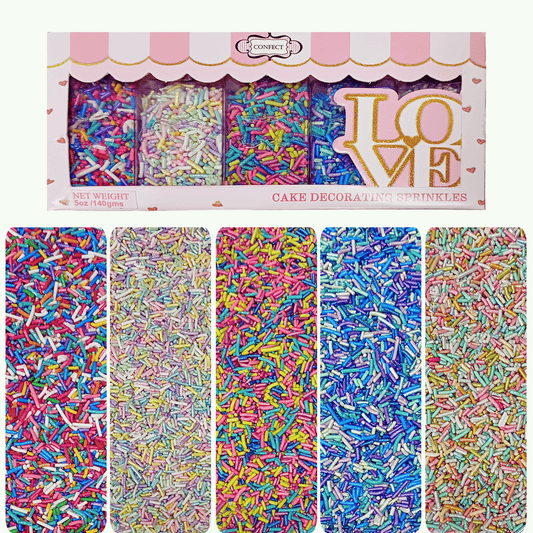 Confect Rainbow Magic Sprinkles | Mix Colourful Celebration Sprinkles For Cake Décor - 140 gms (Rainbow Sprinkles-01)