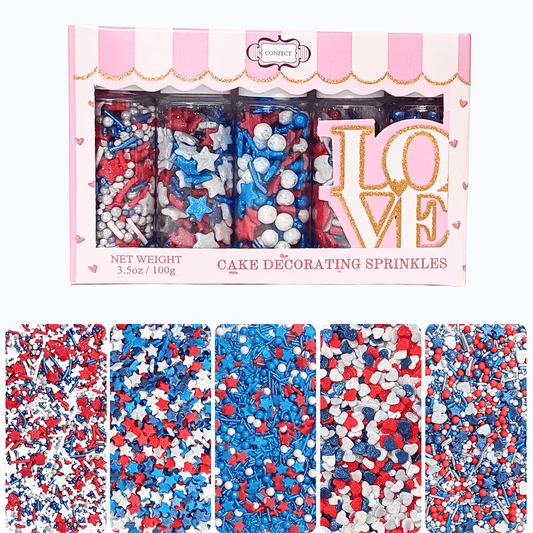 Heart & Star Sprinkles | Pearls & Jimmies | Ultimate Avenger Patriotic Sprinkles