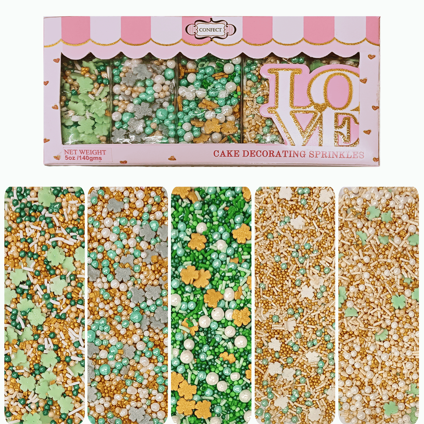 St. Patrick's Sprinkles Multipack 4 - 140 gms