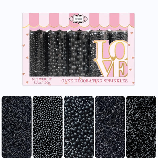 Confect Sprinkles for Cakes & Cupcakes Decoration | USP-19(Black)