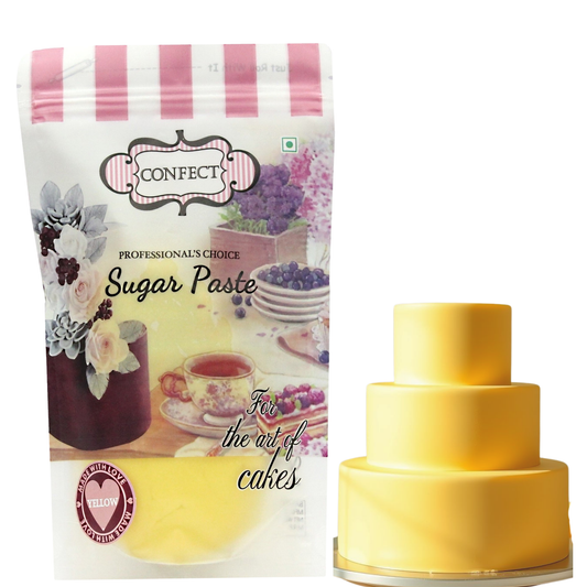 Confect Yellow Sugar Paste | Edible Fondant Chefs Choice for Cake Decorating - 1 KG (con-02 1 Kg)