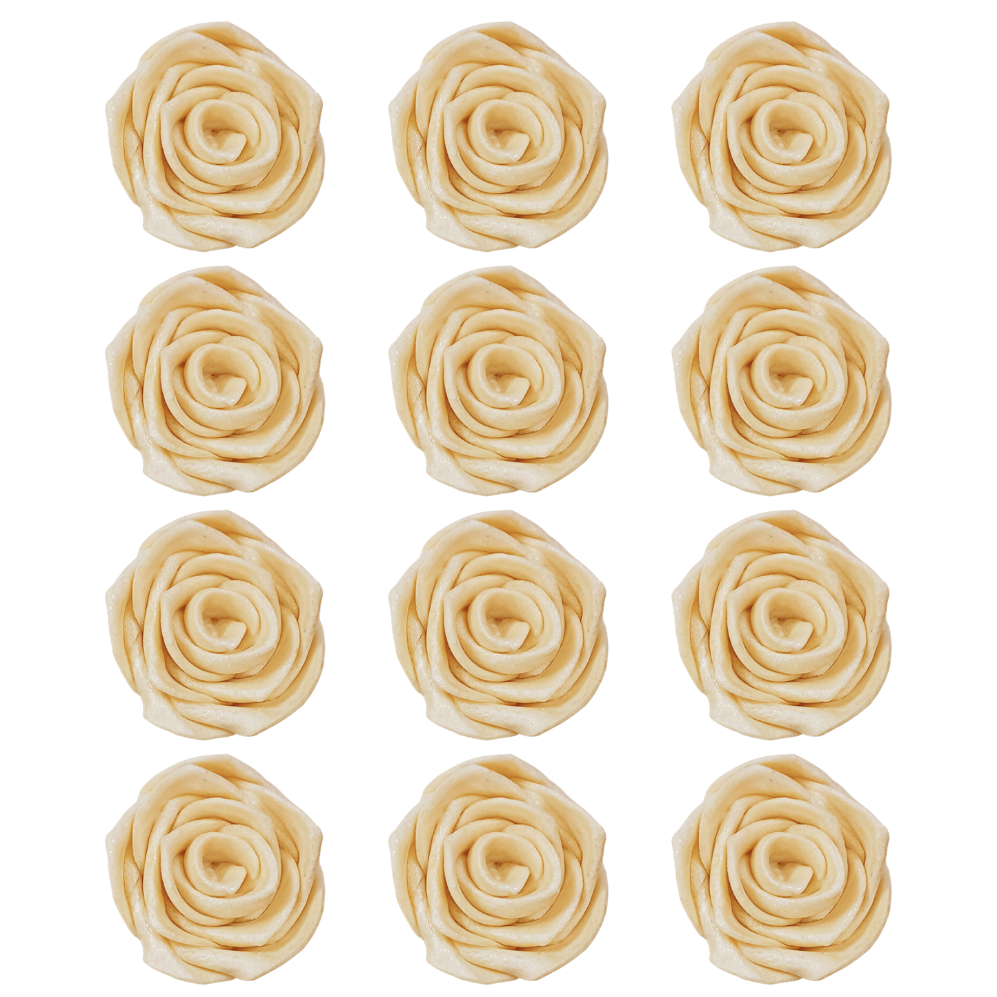 Confect Edible Rose Cake Toppers | Edible Toppers Roses for Cake Decorations- 12 Roses (Pearl Roses)