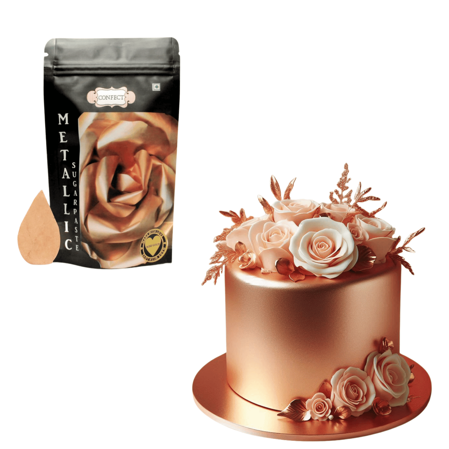 Confect Rose Gold Sugar Paste 250 Gms