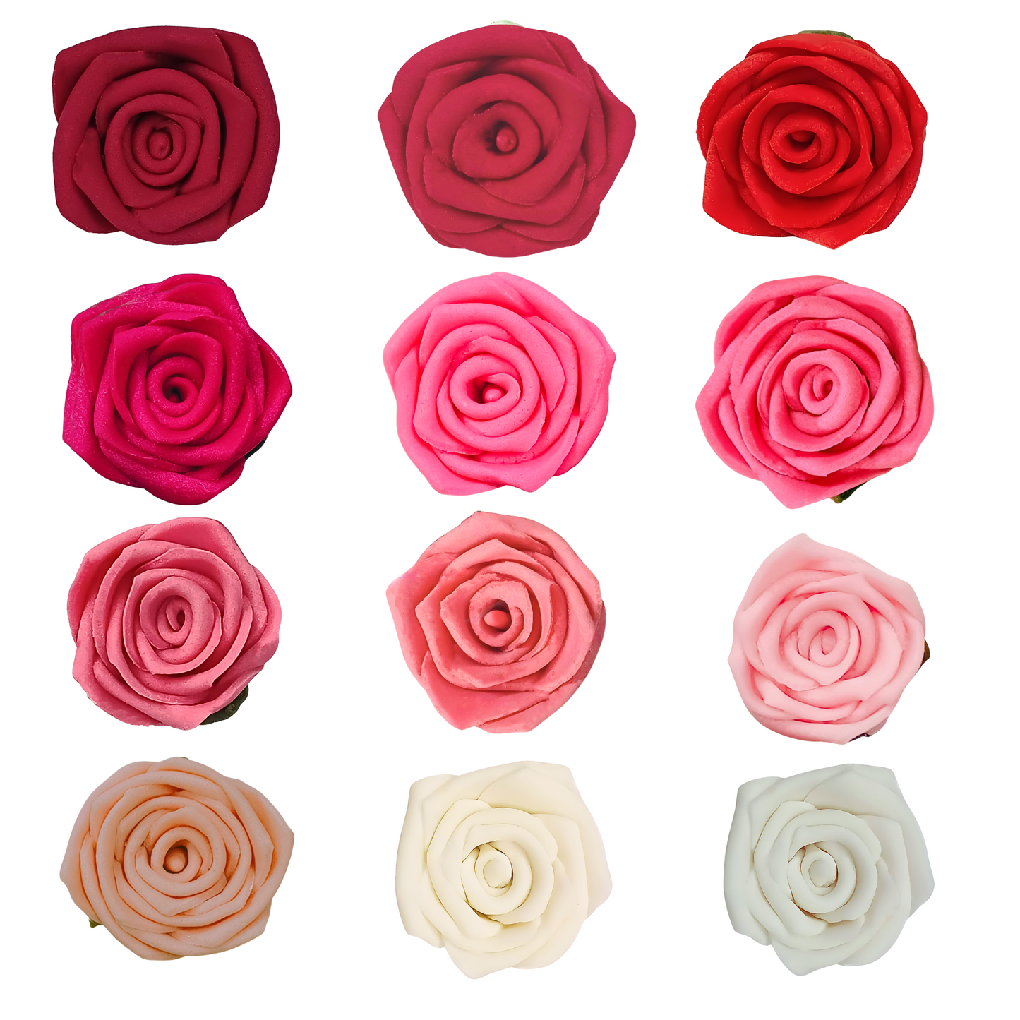 Confect Sugar Roses Topper | Sugar Roses for cake decorations | Cupcakes & Doughnut Edible Toppers | ombre -5 - Pack of 12