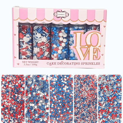 Mix Heart & Star Patriotic Sprinkles