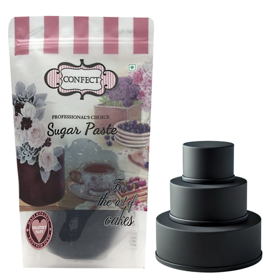 Confect Black Sugar Paste | Edible Fondant Chefs Choice for Cake Decorating - 1 KG (con-25 1 Kg)