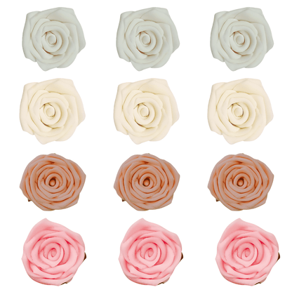 Confect Sugar Roses Topper | Sugar Roses for cake decorations | Cupcakes & Doughnut Edible Toppers | ombre -3 - Pack of 12