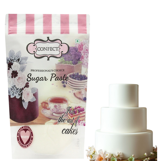 Confect White Sugar Paste | Edible Fondant Chefs Choice for Cake Decorating - 1 KG (con-01 1 Kg)