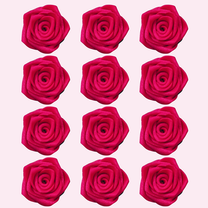 Confect Sugar Roses Topper | Sugar Roses for cake decorations | Edible Crimson Pink Roses - Pack of 12