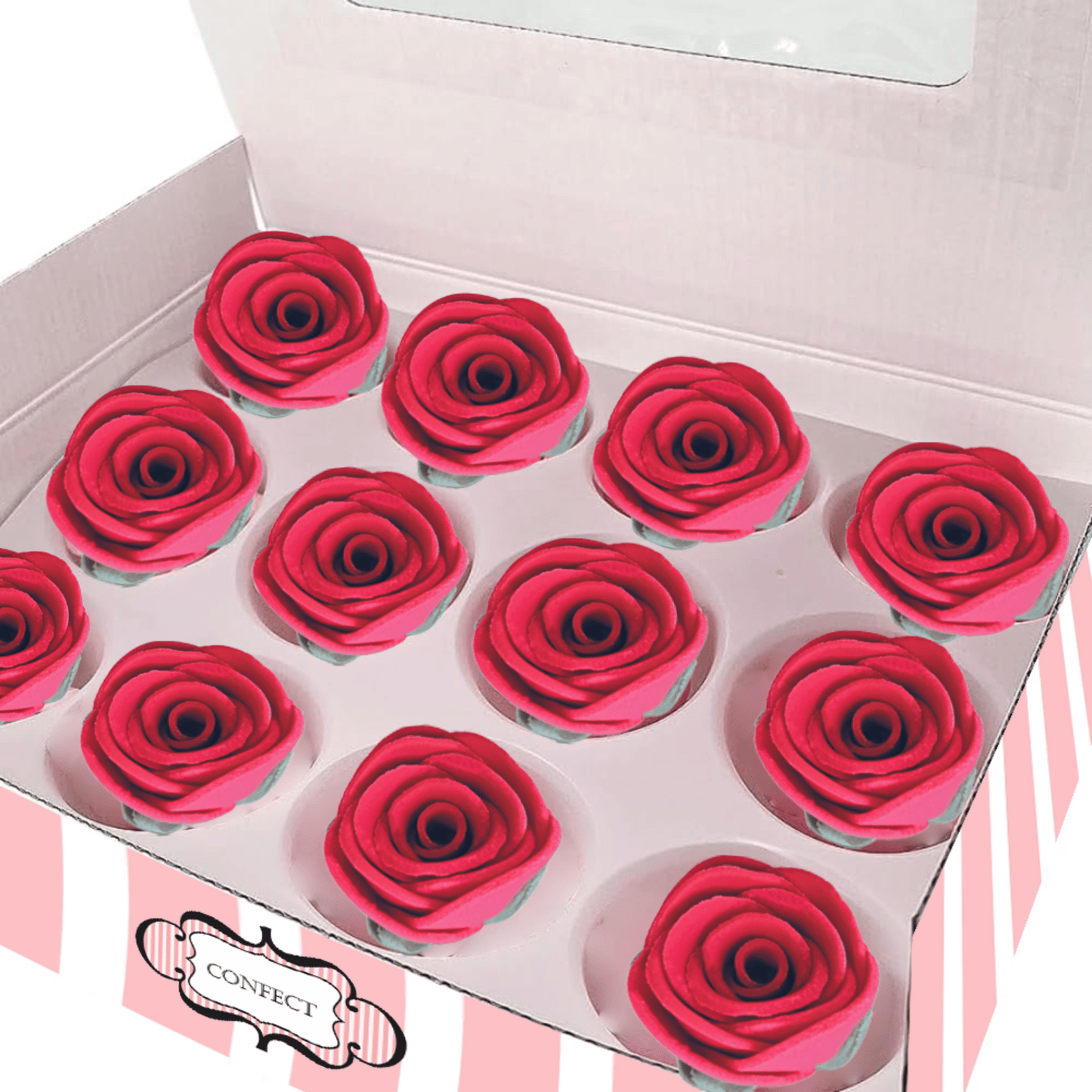 Crimson Pink | Edible Sugar Roses Topper