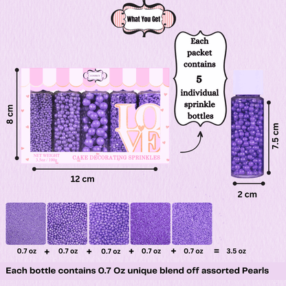 Confect Sprinkles for Cakes & Cupcakes Decoration | USP-3(Lavender)