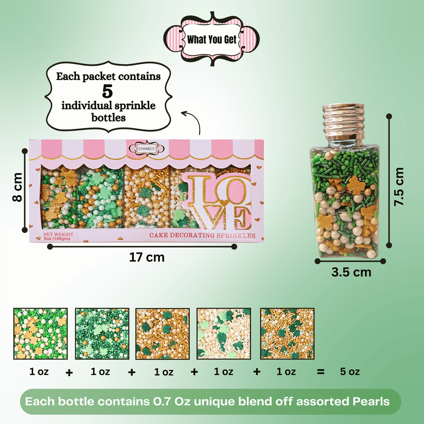 St. Patrick's Sprinkles Multipack 9 - 140 gms