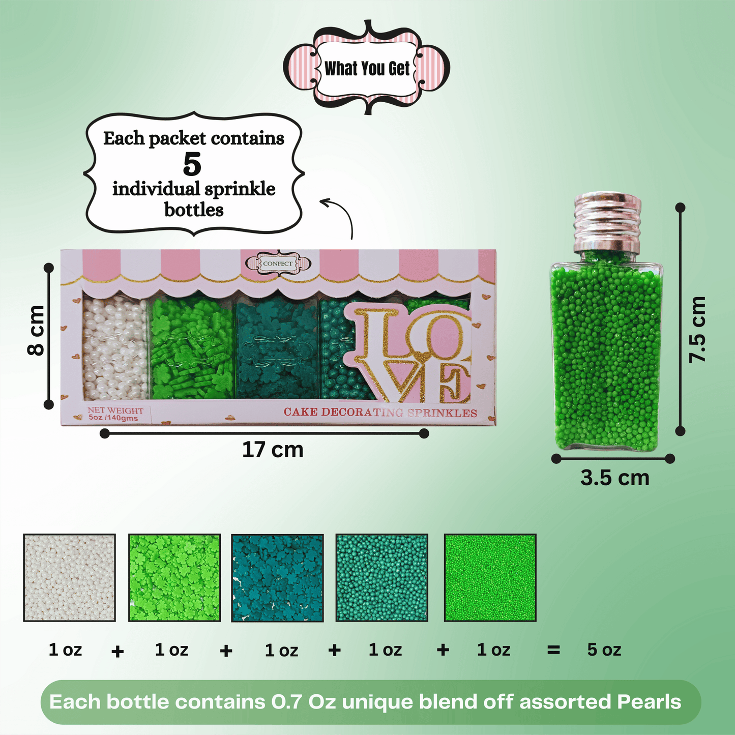 St. Patrick's Sprinkles PS Multipack 5 - 140 gms