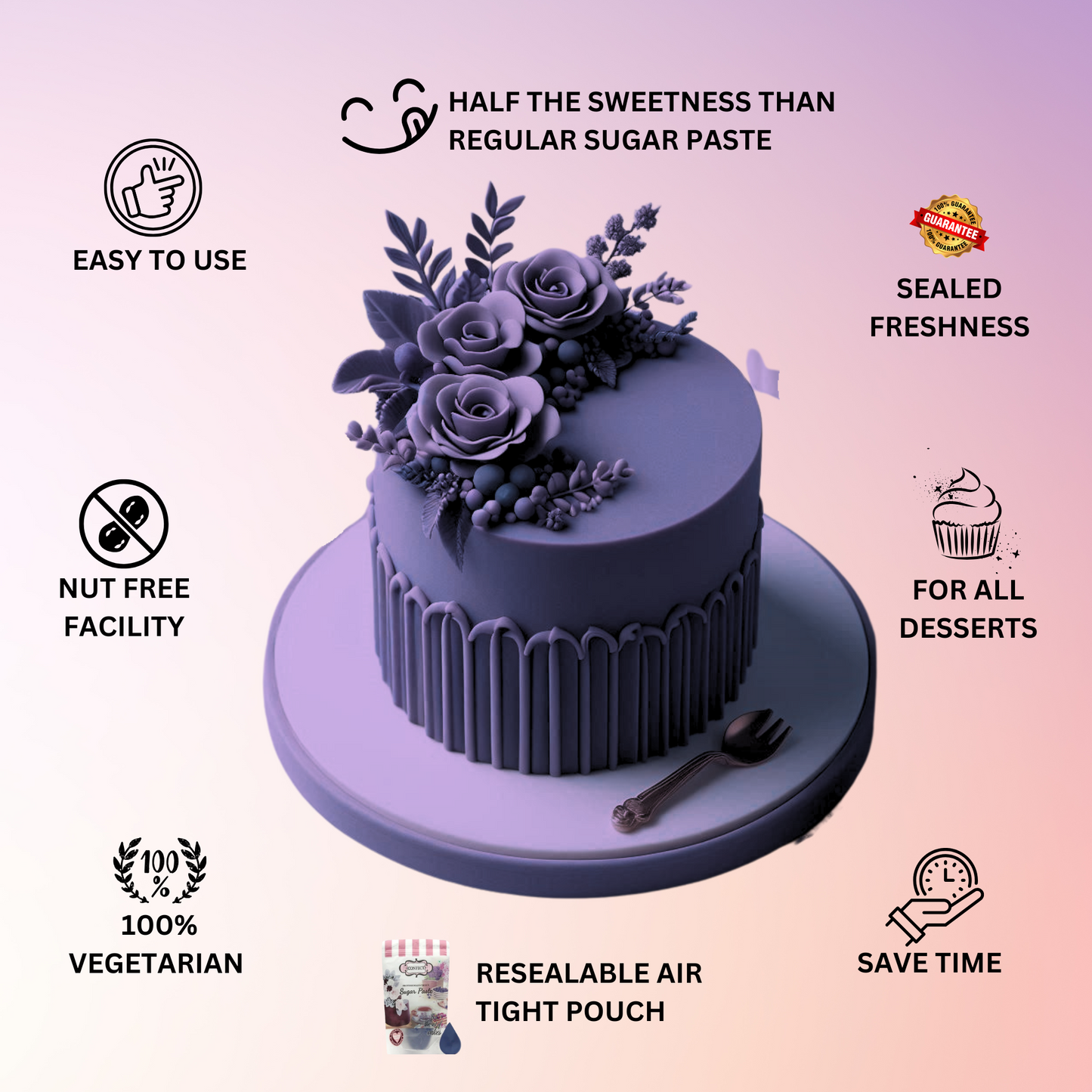 Electric Purple Fondant | Edible Sugarpaste 1 Kg