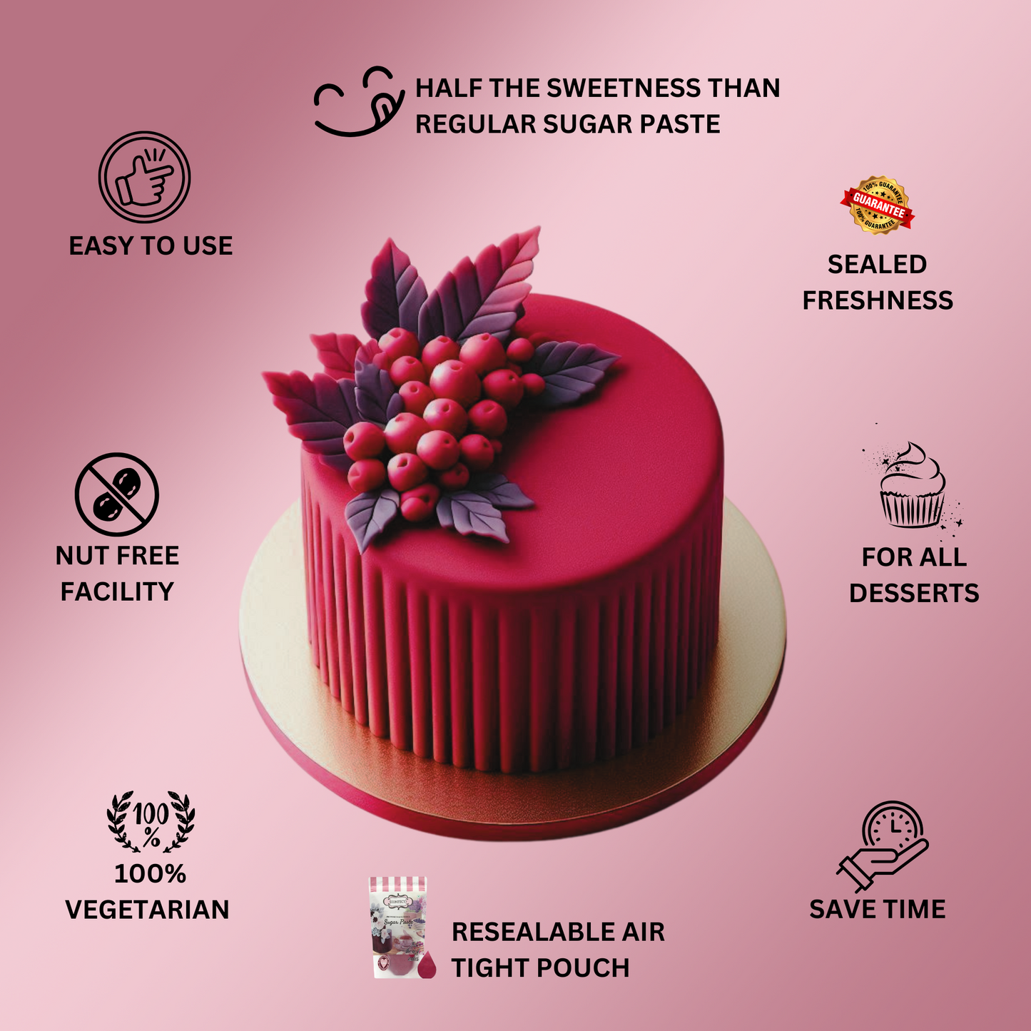 Magenta Fondant | Edible Sugarpaste 1 Kg