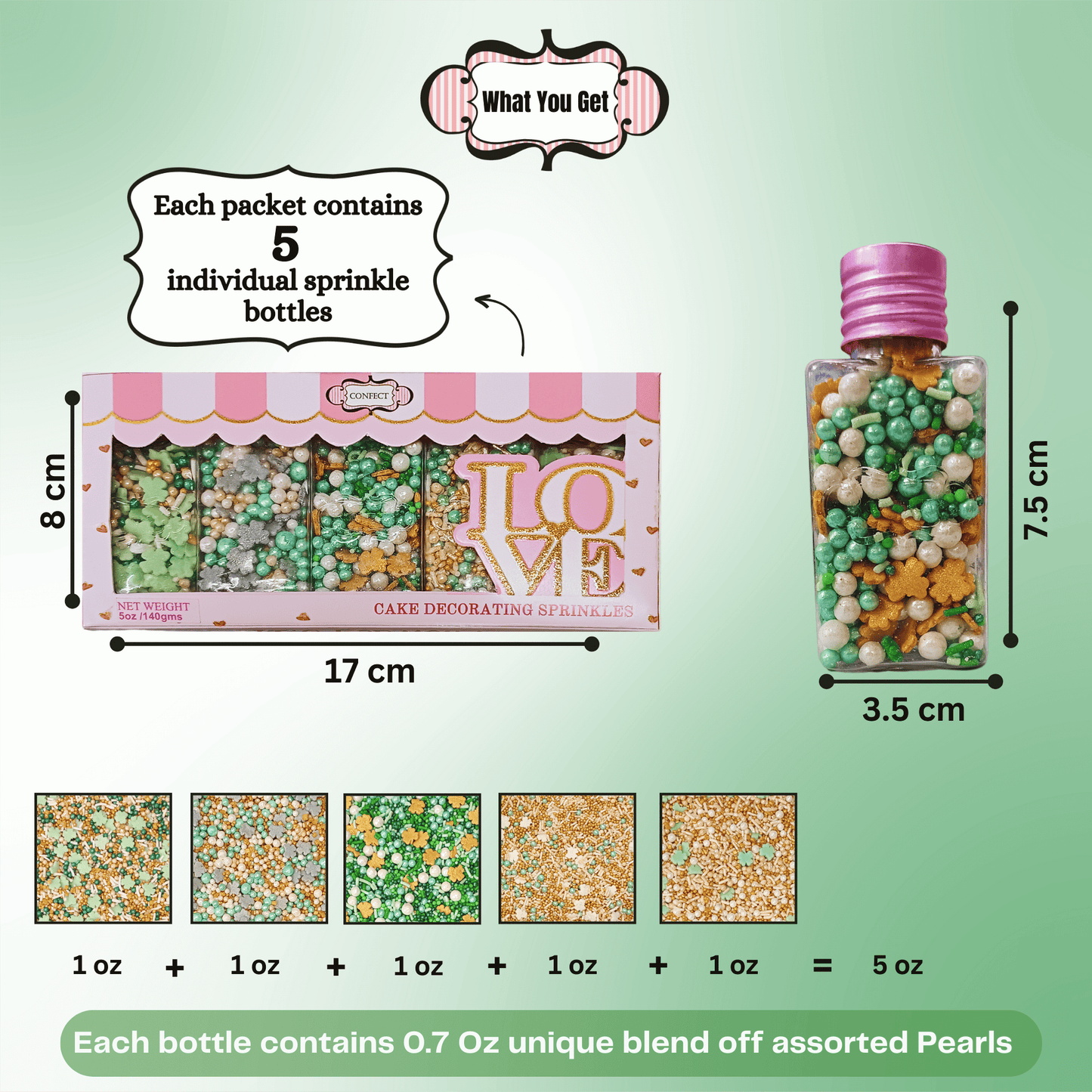 St. Patrick's Sprinkles Multipack 4 - 140 gms