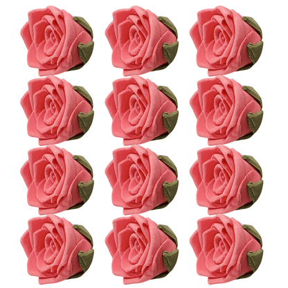 Confect Sugar Roses Topper | Sugar Roses for cake decorations | Edible Salmon Pink Roses - Pack of 12