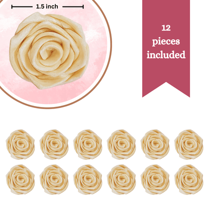 Confect Edible Rose Cake Toppers | Edible Toppers Roses for Cake Decorations- 12 Roses (Pearl Roses)