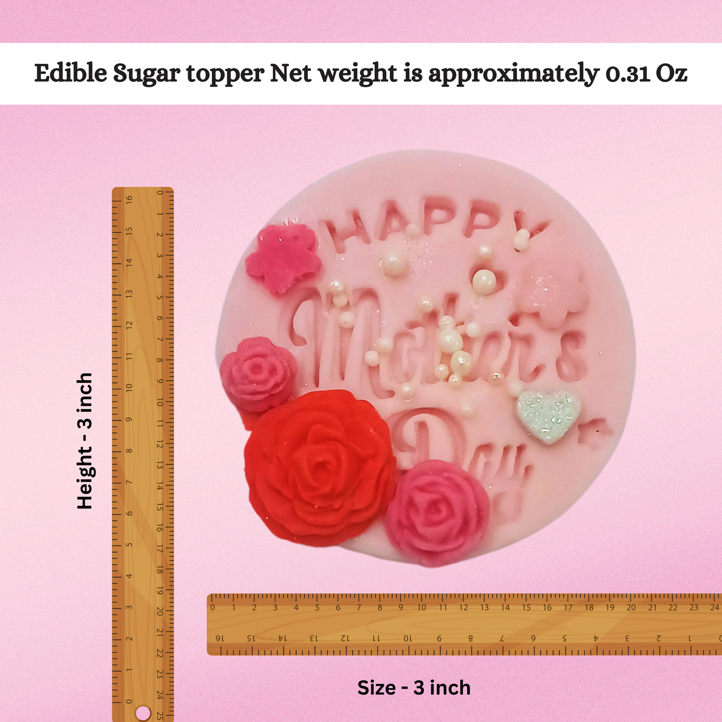 Confect Mother's Day Toppers for Cakes & Cupcakes | Cake Decorations Supplies - 100Gms (Mday-Topper-05)