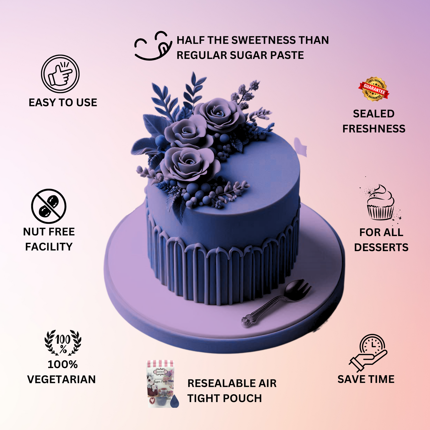 Purple Fondant | Edible Sugarpaste 1 Kg