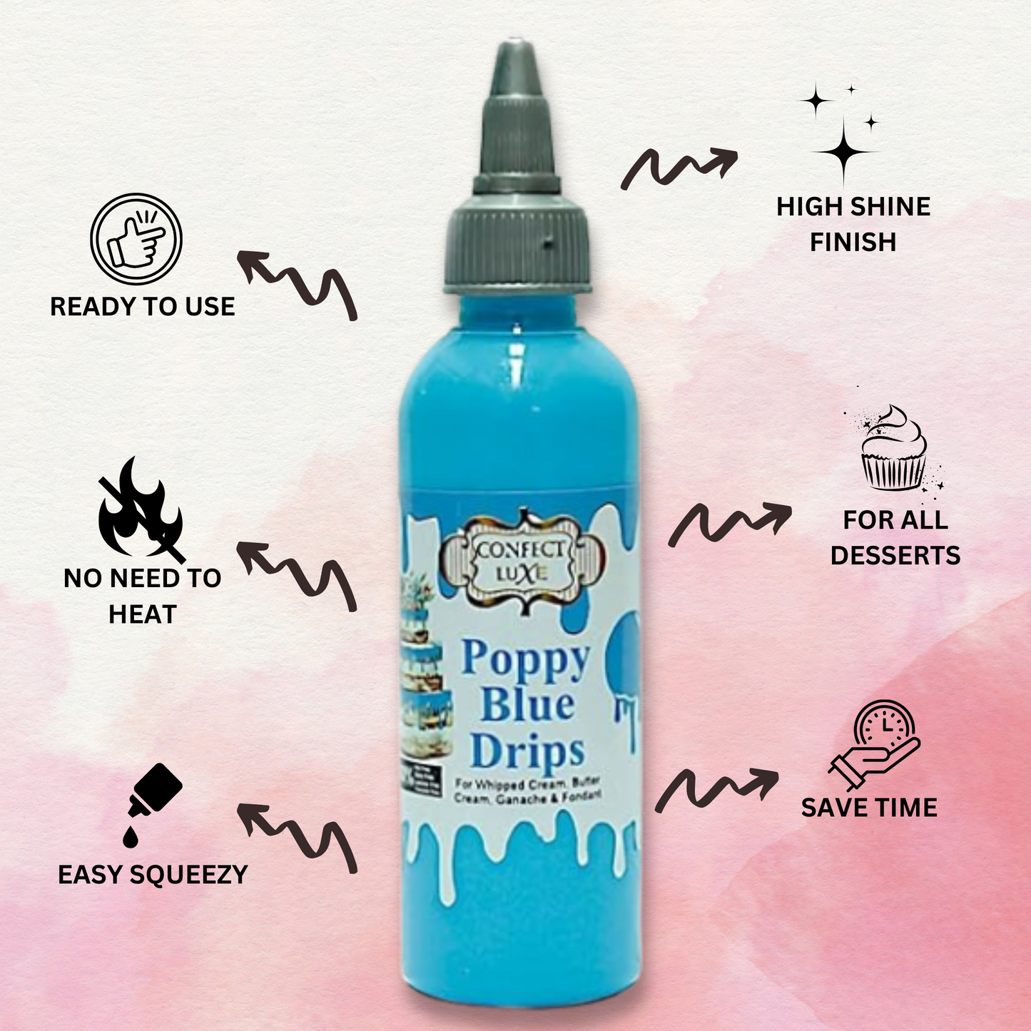 Poppy Blue | Edible Drips 110 Gms