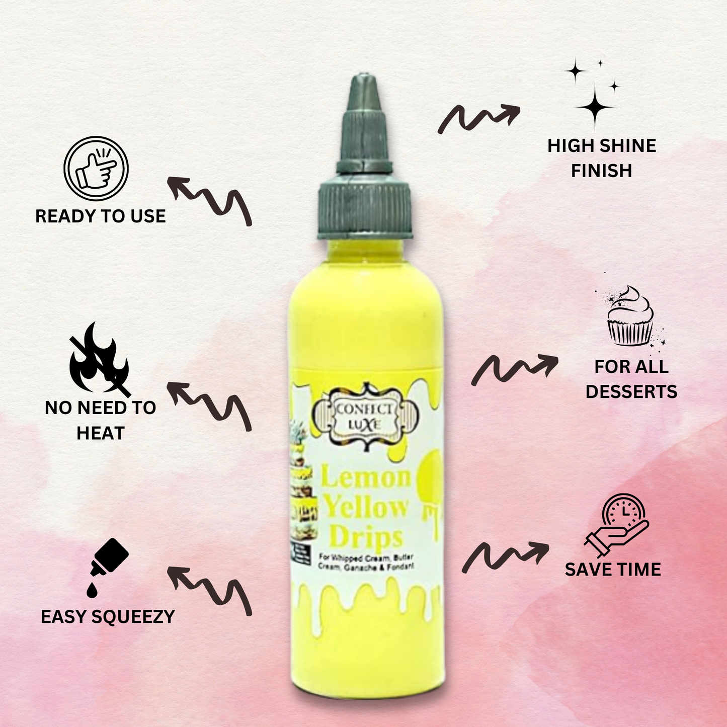 Lemon Yellow | Edible Drips 110 Gms