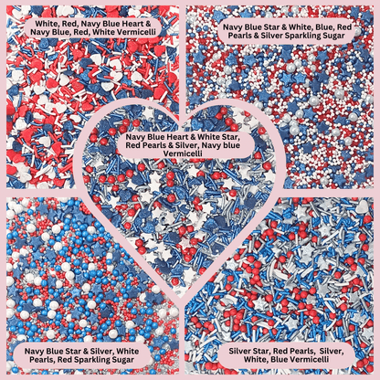 Mix Heart & Star Patriotic Sprinkles