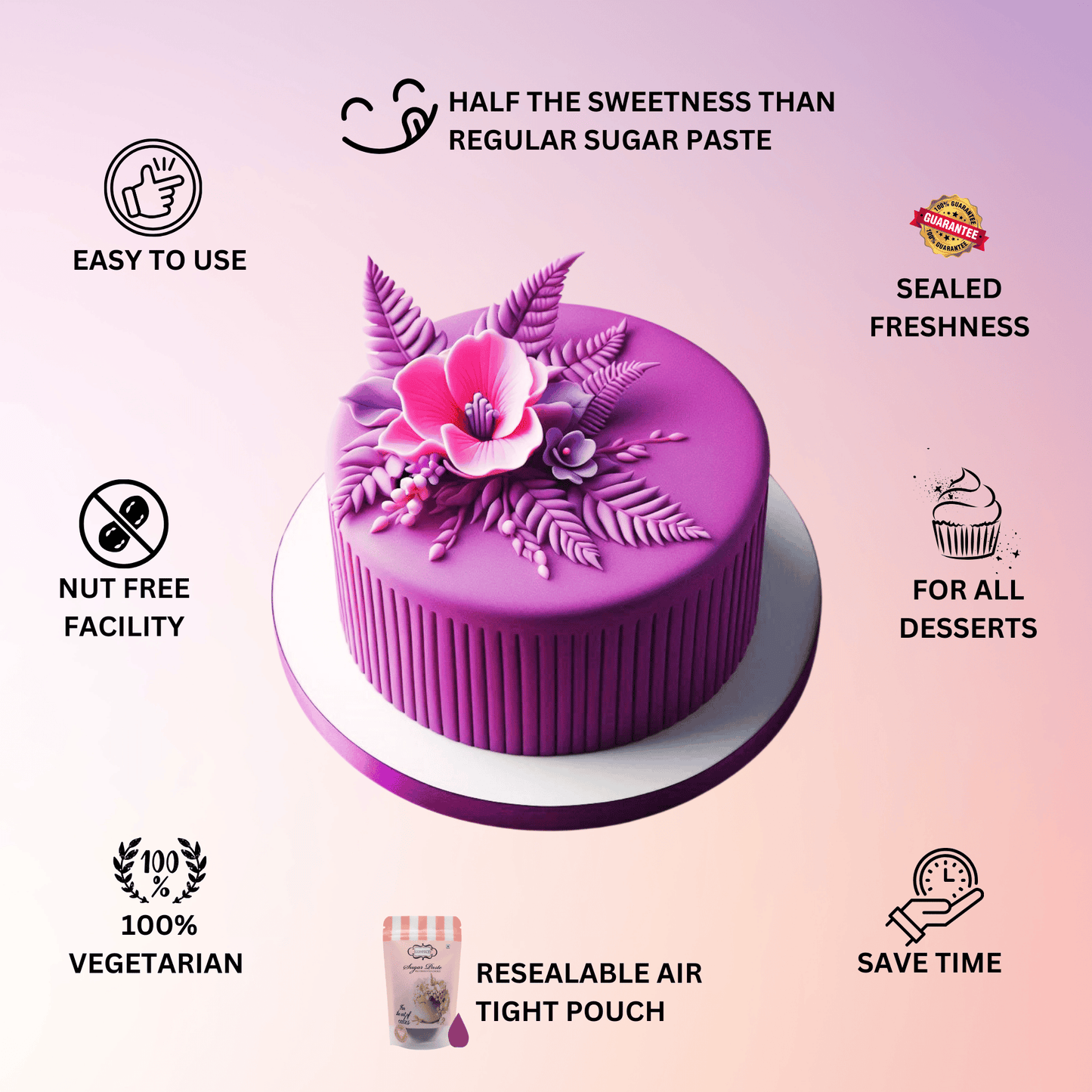 Confect Fuchsia Pink Sugarpaste 250 Gms