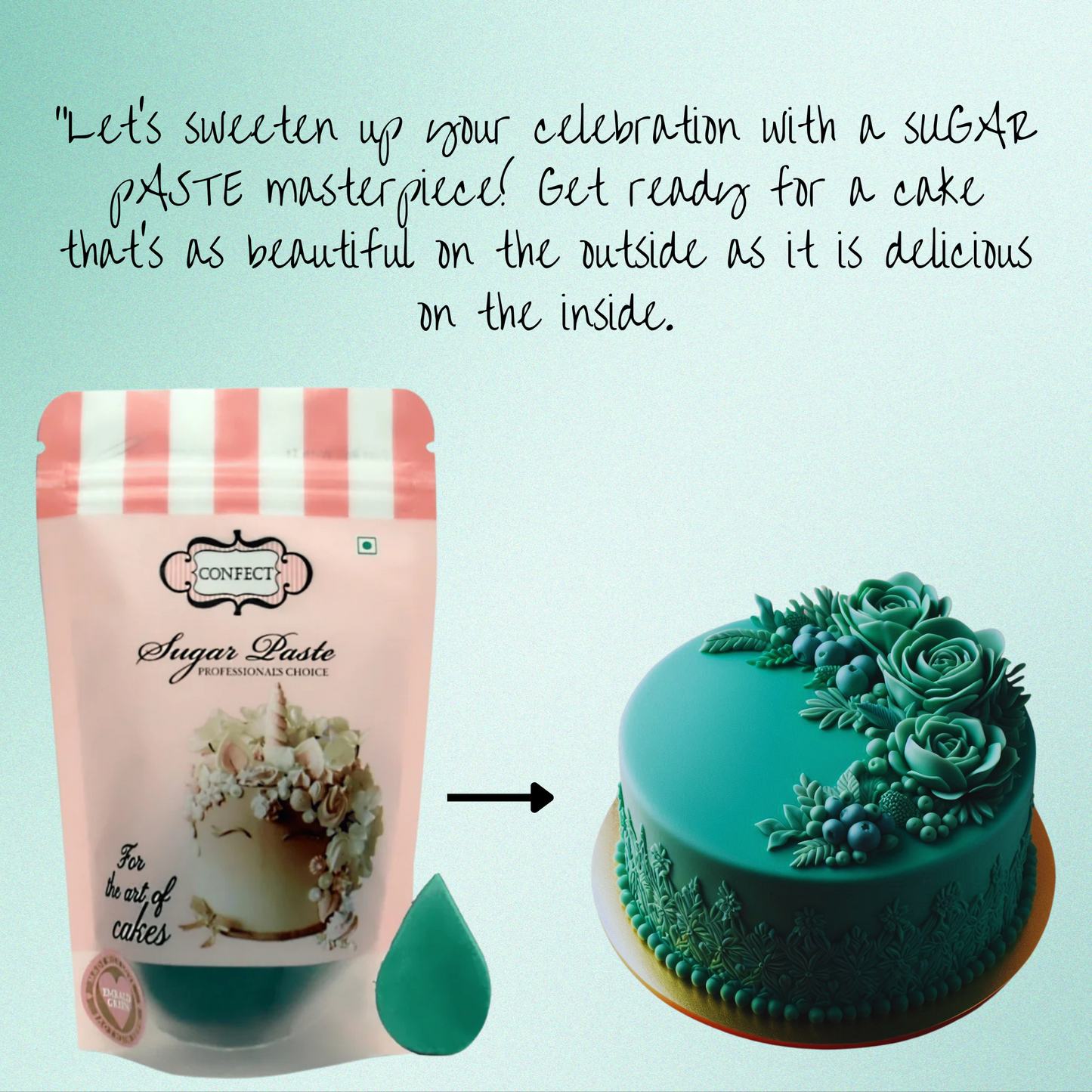 Emerald Green Fondant | Edible Sugarpaste 250 Gm