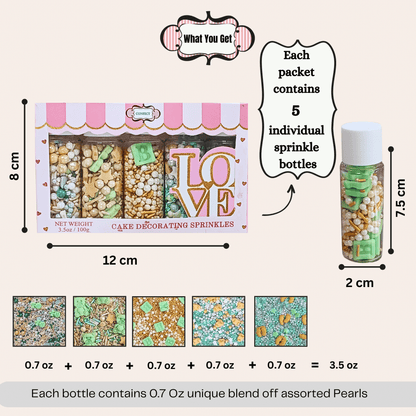 Confect Baby Shower Sprinkles | Birthday Sprinkles | Gender Reveal Sprinkles Pack of 5 (BABY SHOWER -12)