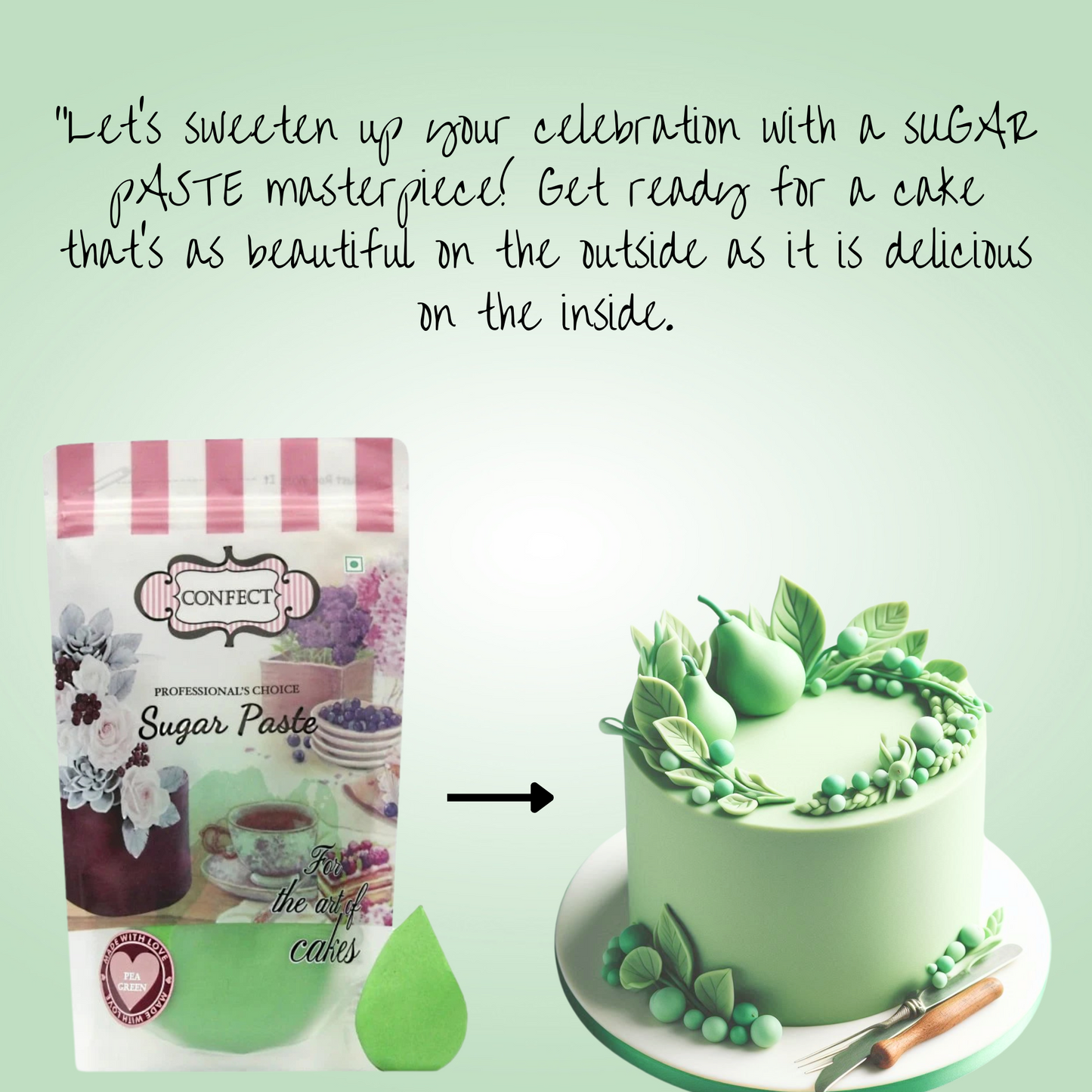 Pea Green Fondant | Edible Sugarpaste 1 Kg