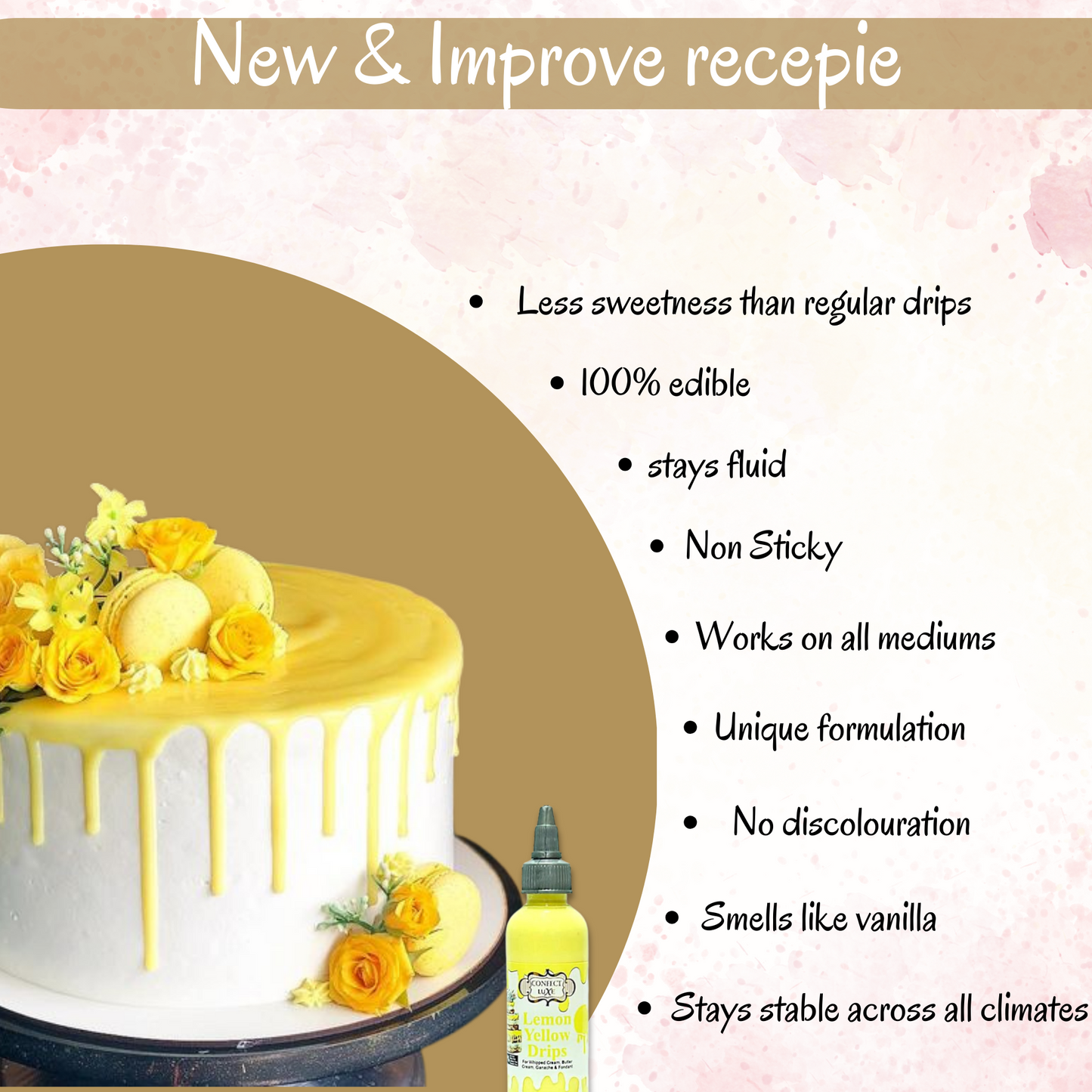 Lemon Yellow | Edible Drips 110 Gms