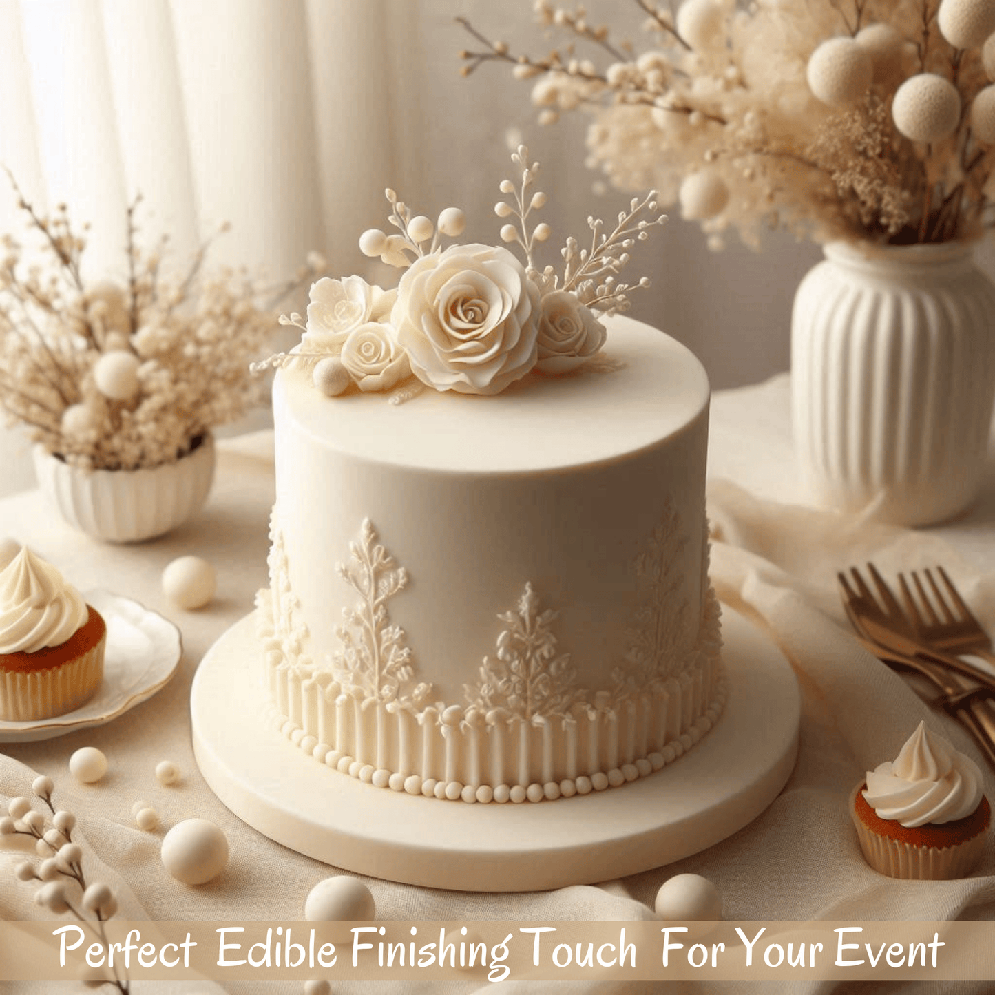 Confect Ivory Sugar Paste | Edible Fondant Chefs Choice for Cake Decorating - 1 KG (con-34 1 Kg)