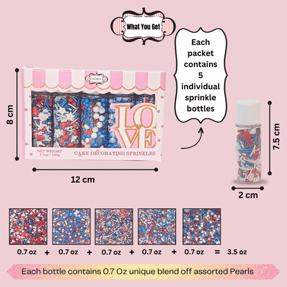 Mix Heart & Star Patriotic Sprinkles