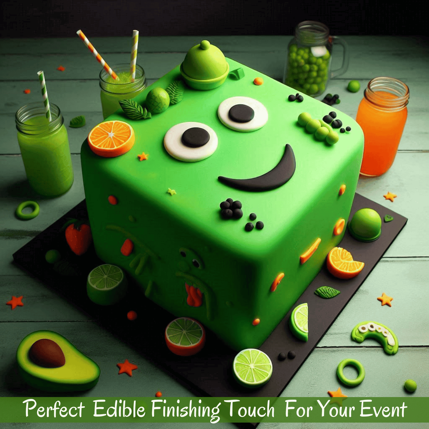 Confect Neon Green Sugar Paste | Edible Fondant Chefs Choice for Cake Decorating - 1 KG (Con-47 1kg)