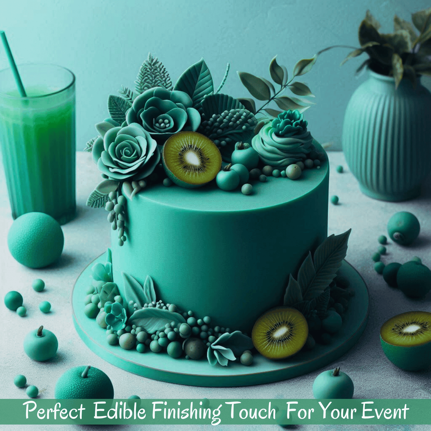 Confect Emrald Green Sugar Paste | Edible Fondant Chefs Choice for Cake Decorating - 1 KG (con-37 1 Kg)