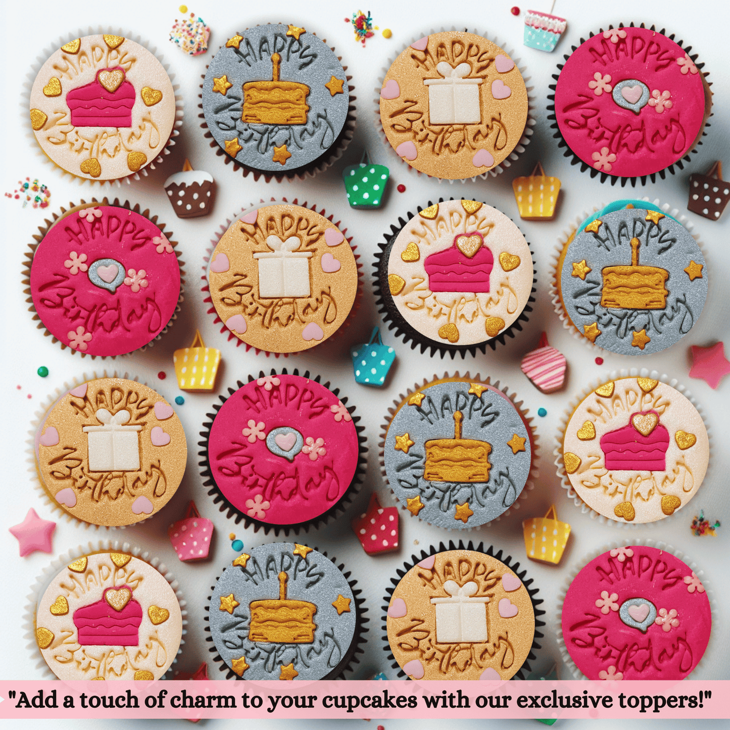 Confect Happy Birthday Toppers for Cakes & Cupcakes | Cake Decorations Supplies - 100Gms (CT-09)