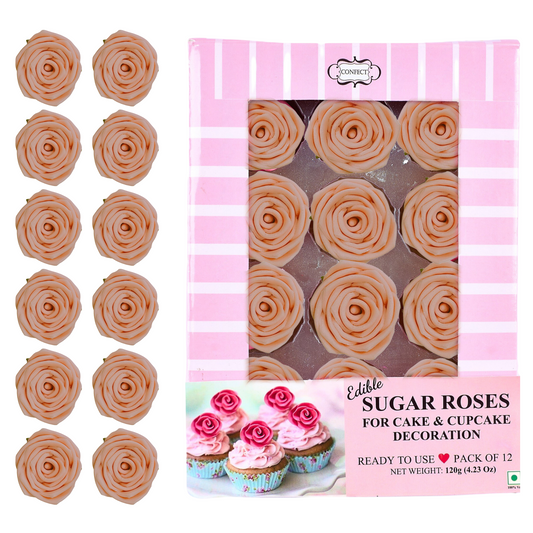 Pretty Peach Pearl | Edible Sugar Roses Topper