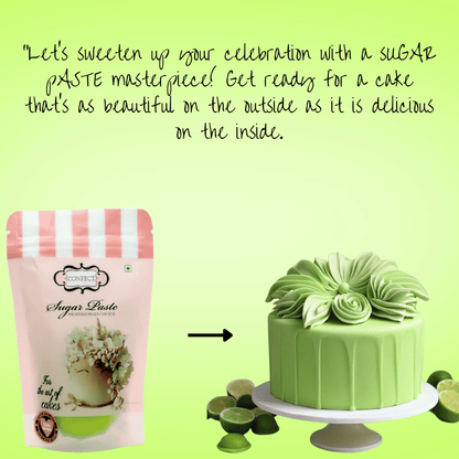 Confect Lime Green Sugar Paste | Edible Fondant Chefs Choice for Cake Decorating - 1 KG (Con-46 1kg)