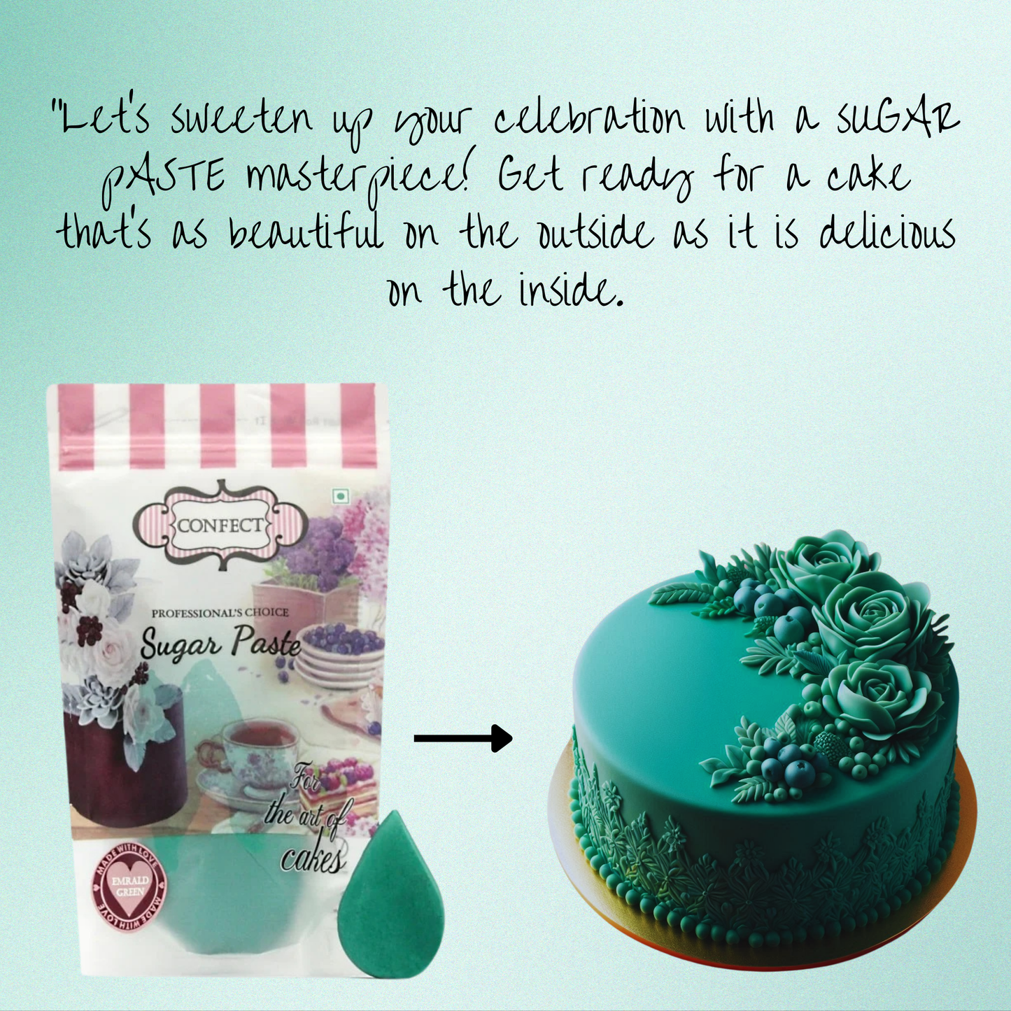 Emerald Green Fondant | Edible Sugarpaste 1 Kg