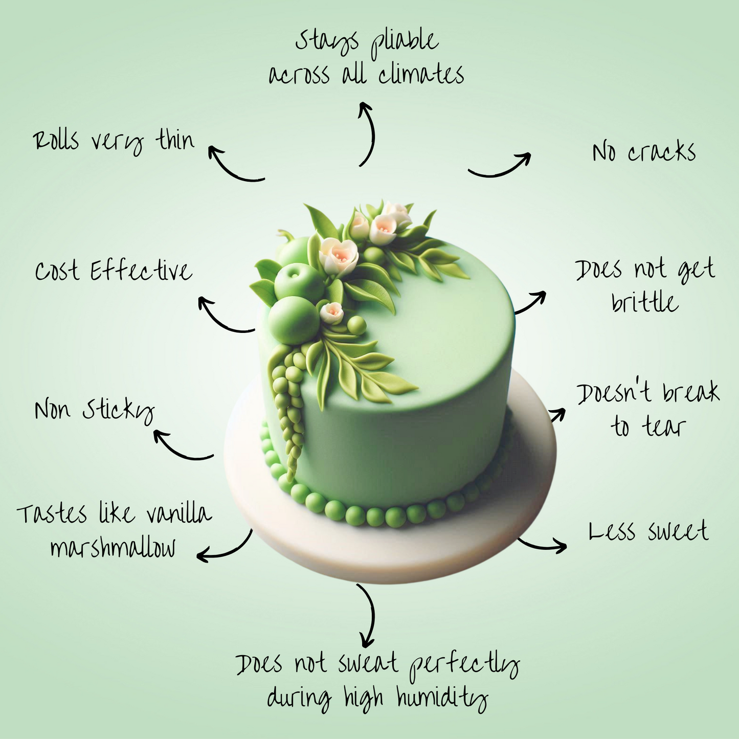 Pea Green Fondant | Edible Sugarpaste 1 Kg