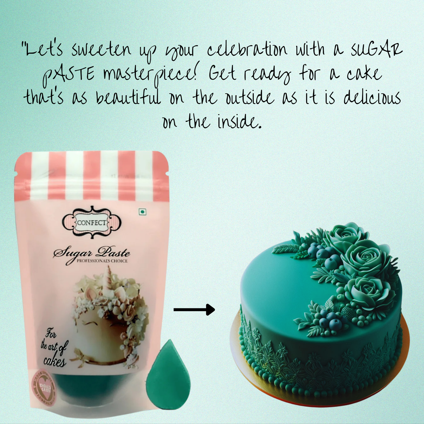 Confect Emerald Green Sugarpaste 250 Gms