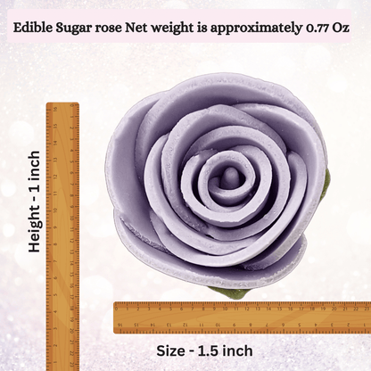 Confect Sugar Roses Topper | Sugar Roses for cake decorations | Cupcakes & Doughnut Edible Toppers | ombre -6 - Pack of 12