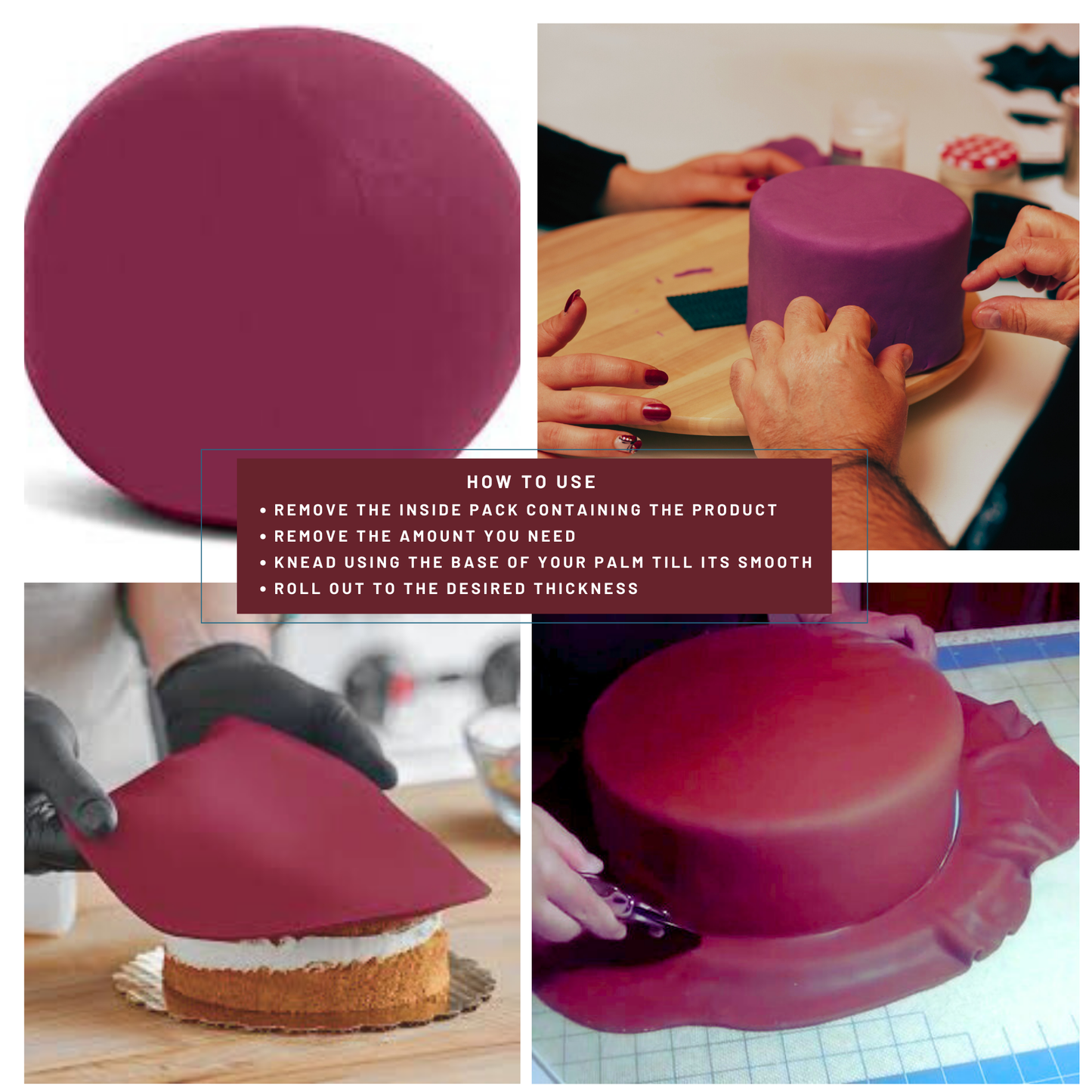 Burgundy Fondant | Edible Sugarpaste 1 Kg