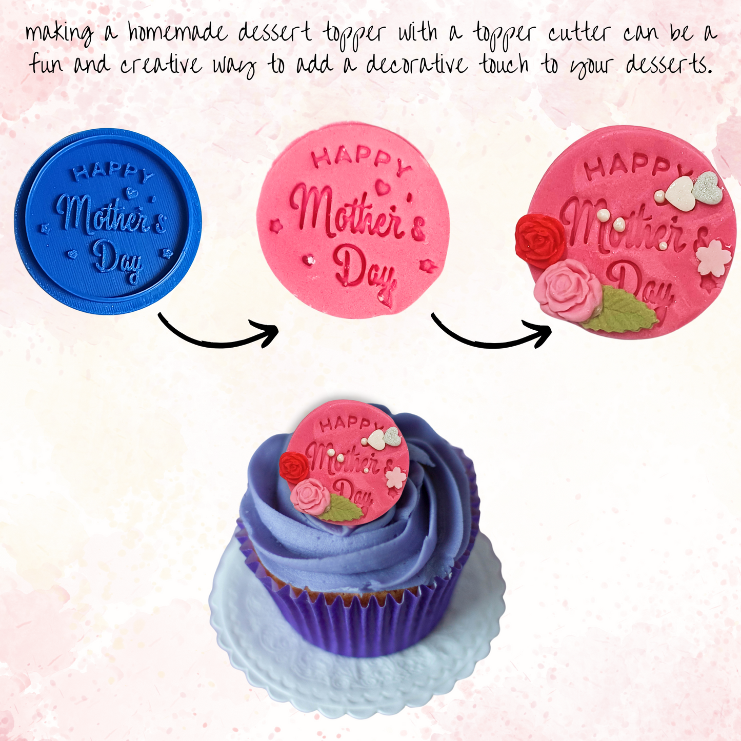 Confect Toppers Cutters | Best Mom Ever Topper Cutter | (MDay-Cutters-01)