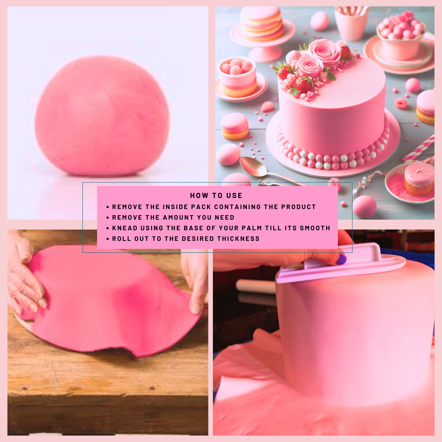 Hot Pink Fondant | Edible Sugarpaste 1 Kg