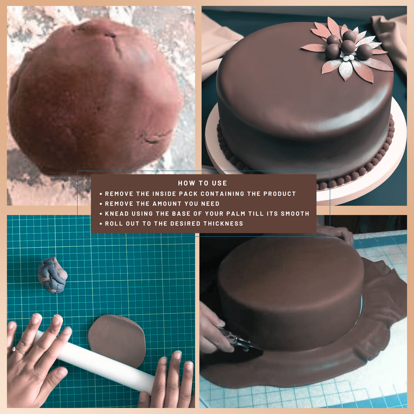 Chocolate Brown Fondant | Edible Sugarpaste 250 Gm