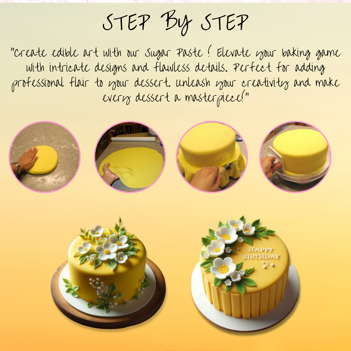 Sunshine Yellow Fondant | Edible Sugarpaste 250 Gm